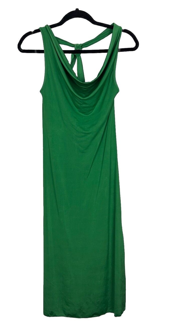 Sincerely Jules Women’s Green Maxi Dress Halter Ruched Sexy Colorful Small NWT